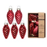 thumbnail of Christbaumschmuck Zapfen Glas H 4,5 cm 12 Stück Chianti matt/glänzend