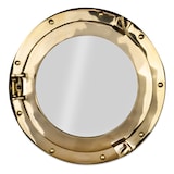 thumbnail of Maritimer Bullaugen-Spiegel aus massivem Messing Ø 29 cm rund glänzend poliert Wandspiegel im Schiffsdesign Deko für Badezimmer Flur oder maritime
