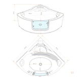 thumbnail of Pool Badewanne Eckwanne Wanne S60-EH 140x140cm mit Tür Walk-in-Pool