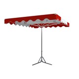 thumbnail of Parasol forain 250X220 fixe rouge bordeau/blanc.