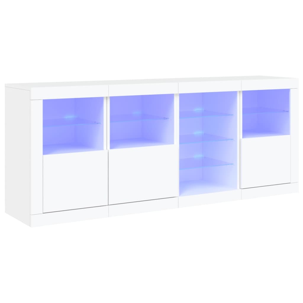 Helloshop26 - Buffet Sideboard Kommode Kleiderschrank Aufbewahrungsmöbel Organizer für Küche Wohnzimmer Lounge mit LED-Beleuchtung 02_0029836