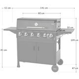 thumbnail of TAINO BRANDO 6+1 Gasgrill, 6 branders, zijbrander, barbecuewagen, gasgrill