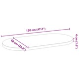 thumbnail of vidaXL Tischplatte Hellbraun 120x60x4 cm Massivholz Eiche Oval