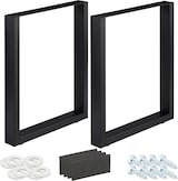 thumbnail of Relaxdays Tischkufen 2er Set, BxH: 60x72 cm, Metall Tischbeine Schreibtisch, Esstisch, Couchtisch, Industrial, schwarz