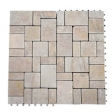 thumbnail of Steinfliese HWC-K70, Bodenfliese Steckfliese Balkon/Terrasse Naturstein, 11x je 30x30cm = 1m² ~ weiß