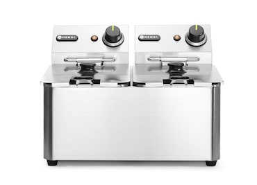 Freidora Hendi Kitchen Line de 2x4 litros 6000W fabricada en acero inoxidable