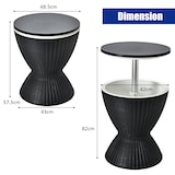 thumbnail of COSTWAY Mesa enfriadora jardín 2en1 30L con mesa elevable, cubeta imitación ratán para cócteles y cerveza, piscina terraza, Ø43×57,5-82cm, negra
