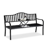 thumbnail of Relaxdays Gartenbank mit Klapptisch, 3-Sitzer, integrierte Tischablage, robuste Sitzbank, HBT: 90x150x57,5 cm, schwarz