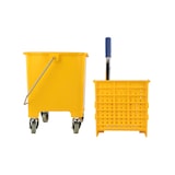thumbnail of METRO Professional Schoonmaakwagen, polypropyleen / staal / pvc, 27 x 57 x 67 cm, 20 L, incl. mopwringer, geel
