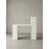 thumbnail of Schreibtisch WL5.692 mit Regal 120 x 120 x 53 cm Weiß Matt Holz Modern, Schreibtischregal Ablagefächer PC Tisch, Computertisch mit Ablage, Weißer