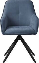 thumbnail of ML-Design – Esszimmerstühle drehbar 2er Set – Blau Webstoff | mit Armlehnen, 360° Drehstuhl, Metallbeine, ergonomisch gepolstert