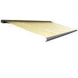 thumbnail of Elektrische Kassettenmarkise T122, Markise Vollkassette 4x3m ~ Polyester Gelb/Weiß, Rahmen grau