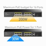 thumbnail of CUDY FS1018PS1 16-Port 10/100M PoE+ Switch 2 Gigabit Uplink 1 SFP Port 200W