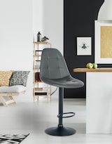 thumbnail of Sgabello da bar Elmore in similpelle grigio/Metallo nero opaco