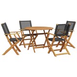 thumbnail of vidaXL 5-tlg. Garten-Essgruppe Schwarz Poly Rattan und Massivholz