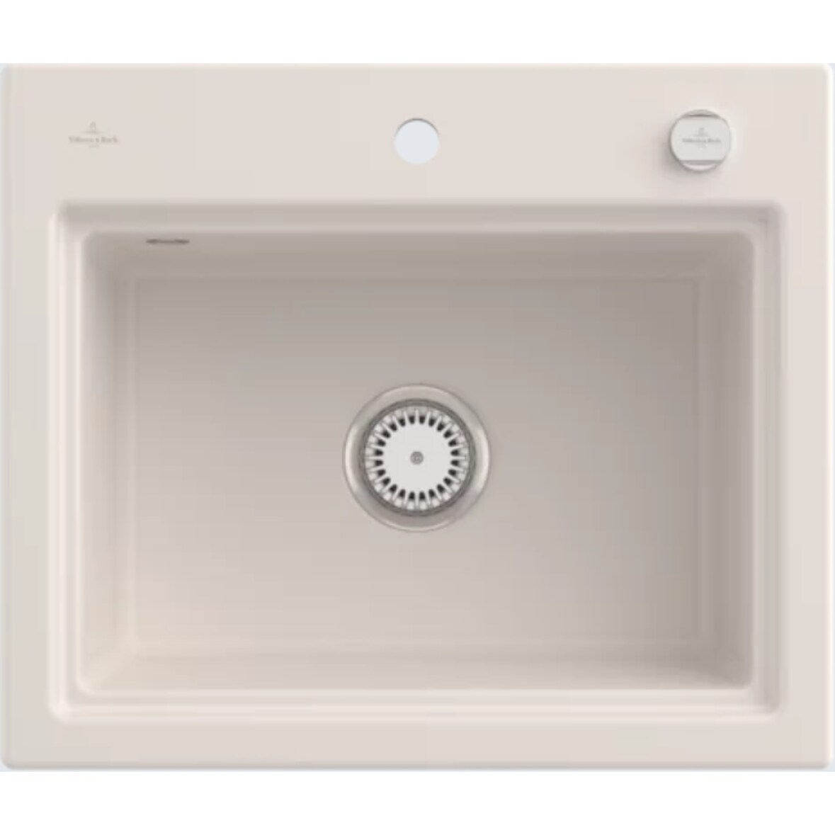 Villeroy&Boch Rechteckiges Spülbecken, Keramikspüle Subway Style 60 S Crema 60x51cm, Unterschrankbreite 60cm