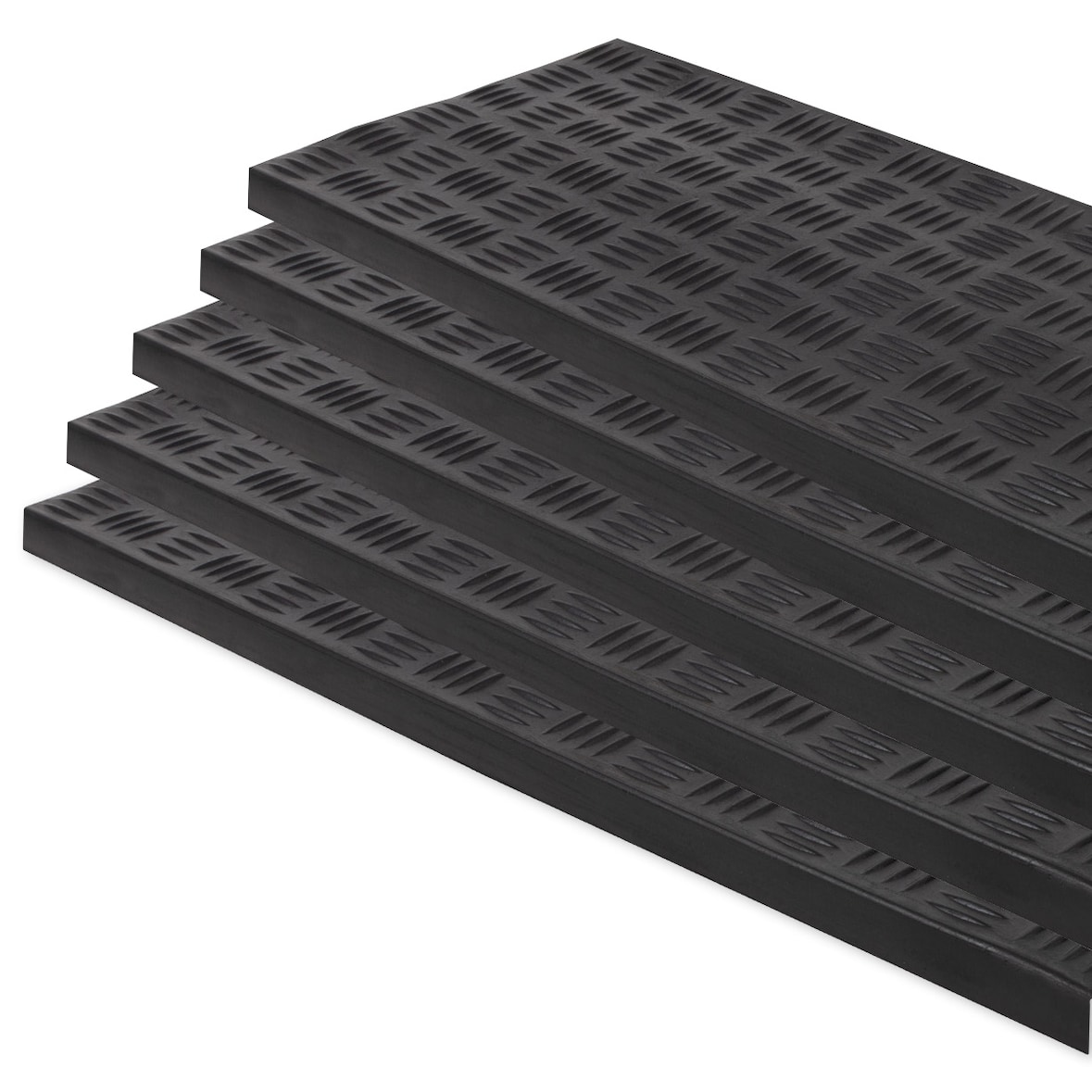 KARAT Gummi Stufenmatte Madras für den Außenbereich mit Klebestreifen 25 x 75 cm 5er-Set