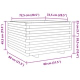 thumbnail of vidaXL Pflanzkübel Wachsbraun 80x80x49,5 cm Massivholz Kiefer