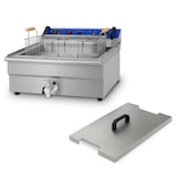 thumbnail of VERTES Friteuse van roestvrij staal, inhoud 30 liter, 50-250 °C, 6000 W, 230 V, koudzoneprincipe, eenvoudig te reinigen, gastro-friteuse