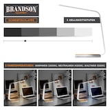 thumbnail of Brandson LED Schreibtischlampe mit 3 Lichtfarben, 5 Helligkeitsstufen, Holzoptik, 3 Lichttemperaturen, dimmbar, Timer, Weiß/Braun