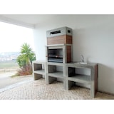 thumbnail of BBQ PVC - Barbacoa simple construido con cemento natural gris, pintada con barniz incoloro, con revestimiento en PVC - 85x55x208cm