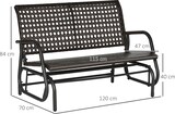 thumbnail of Outsunny Mecedora de Ratán de 2 Plazas Banco Balancín de Jardín con Balanceo Ergonómico y Marco de Metal para Terraza Carga 220 kg 120x70x84 cm