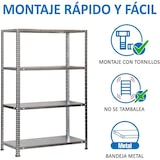 thumbnail of Estante metálica com parafusos Advantage 4 prateleiras. Cor galvanizado 1500x800x400 mm