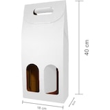 thumbnail of 25x Leere weiße Kartonbox für 2 Weinflaschen 18x9x40cm - Verpackung für Weinflaschen für Weihnachts-, Oster-, Geburtstagsgeschenke, für Weinkeller