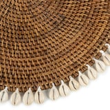 thumbnail of Bazar Bizar Placemat van raffia en schelpen 40x40 cm naturel bruin
