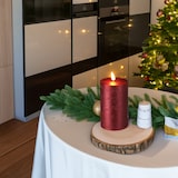 thumbnail of WellHome - LED-Wachskerze mit Timer in Metallic-Rot Ø7,5x12,5cm