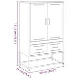 thumbnail of Helloshop26 - Buffet bahut commode armoire meuble de rangement organisateur cuisine salle de séjour salon haut jaune moutarde 68 x 02_0034736
