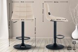 thumbnail of Décoshop26 - Set aus 2 cremefarbenen Barhockern aus Kunststoff mit mattschwarzem Metallgestell höhenverstellbar und mit Fußstütze TDB10635