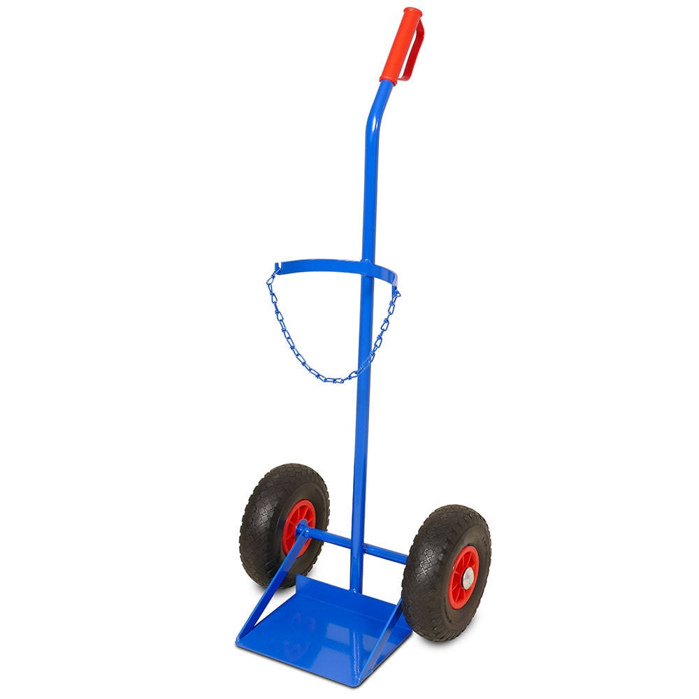 Stahlflaschenkarre für 1 Flasche, Tragkraft 100 kg, für Gasflaschen mit 140-210 mm Durchmesser