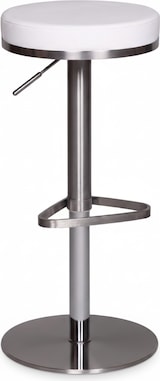 thumbnail of Barhocker WL1.294 Weiß Edelstahl höhenverstellbare Sitzhöhe 57 - 82 cm, Barstuhl Modern 360° Drehbar, Tresenhocker mit Standfuß, Design Bistrohocker