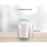 thumbnail of VEPATIM 120 Schnapsbecher Shotbecher Stamperl Pappbecher weiß mit Eichstrich 2cl 20ml
