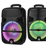 thumbnail of Enceinte sono mobile My Deejay MDJ12 Ring à LEDs RVB 600W 12" USB, Bluetooth, TWS, Micros VHF et filaire, +clé USB 32Go
