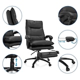 thumbnail of Sillón de dirección RELAX CL 200 con reposapiés PU negro hjh OFFICE