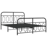 thumbnail of vidaXL Bedframe met hoofd- en voeteneinde metaal zwart 150x200 cm