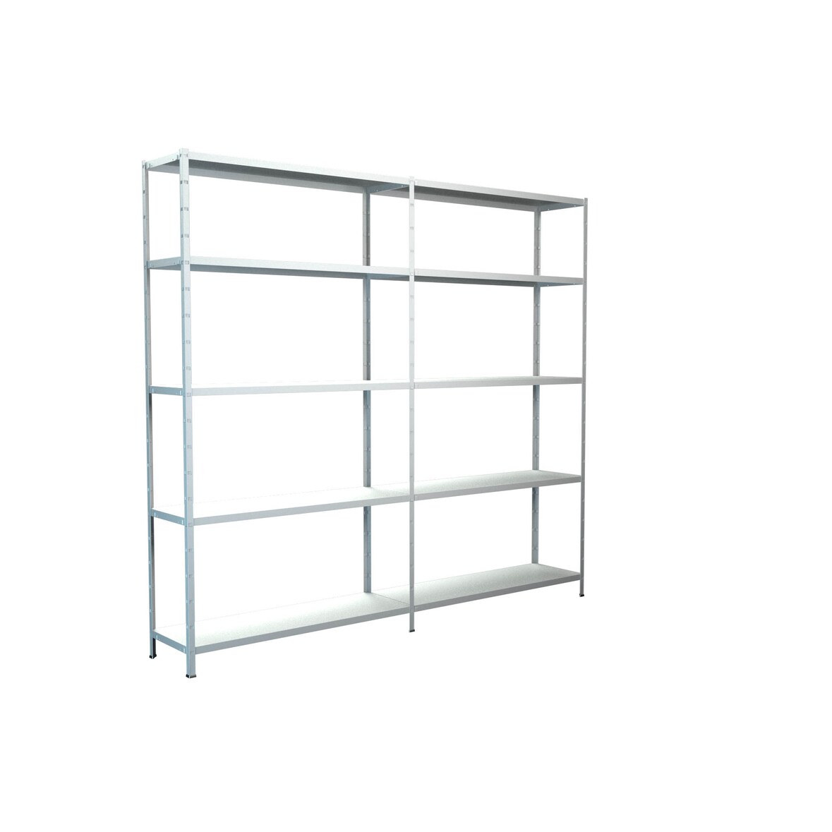 Steck-Grund-/ u 1 Anbauregal, 10 Böden, 2000x1800x500, weiß