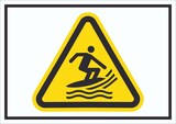 thumbnail of Schild Warnung Surfsportgebiet Symbol A2 (420x594mm)