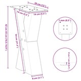 thumbnail of vidaXL Couchtischbeine X-Form 2 Stk. Naturstahl 38x(42-43) cm Stahl