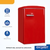 thumbnail of Exquisit Retro Vollraumkühlschrank RKS120-V-H-160E rot | Nutzinhalt: 122 L | Ohne Gefrierfach