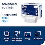 thumbnail of Tork Xpress compressed soft multifold papieren handdoekjes Wit H2, Advanced, 2-laags, M-vouw, absorberend, 6 × 200 tissues, 600454