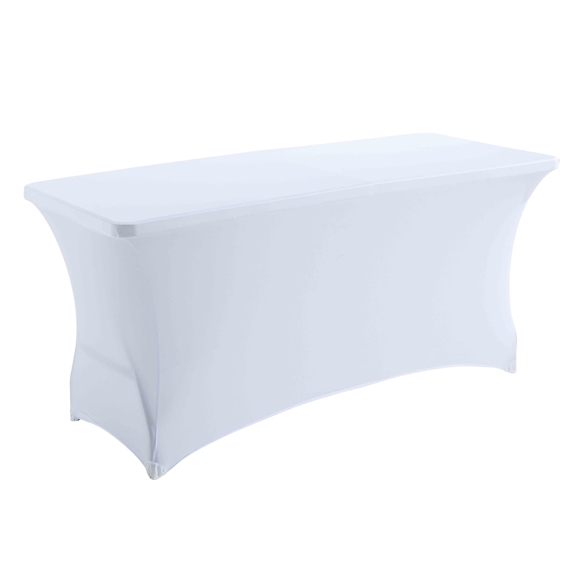 Housse élastique STRETCH blanc pour table pliante HPDE 180x75x74cm - Oviala