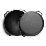 thumbnail of Ø36 Uchag 2mm stahl Utschak Utschagofen 8L Gusseisen Kazan mit Gusseisen Deckel-Bratpfanne Kasan Feuerstelle Feldküche Außenküche Eintopfofen