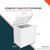 thumbnail of homeX Gefriertruhe, Tiefkühltruhe klein - 142 Liter, 4-Sterne Gefrieren, Kühltruhe mit Super-Frost-Funktion, FT1125-W