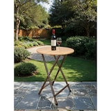 thumbnail of METRO PROFESSIONAL Bistro Stehtisch klappbar, Stahl/Kiefernholz, Ø 78 x 110 cm, rund, braun