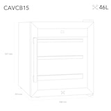 thumbnail of Cantinetta per vini 15 bottiglie CAVCB15 46L Black Edition, Porta in acciaio inox, Anti-UV, Regolabile da 4°C a 18°C, Silenziosa, LED, 2 ripiani
