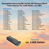 thumbnail of Kompatibel Samsung MLT-D116L BK Schwarz Black Toner Patrone für 3.000 Seiten von D&C