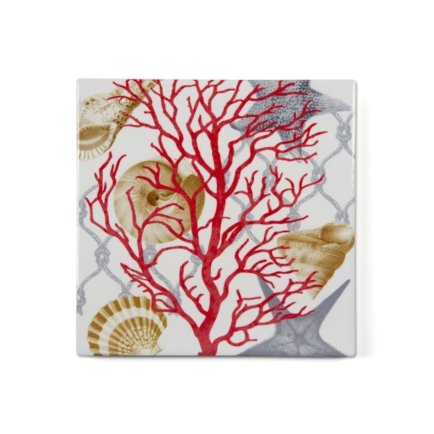 Excelsa Untersetzer Coral Keramik 16x1x16 cm Bunt